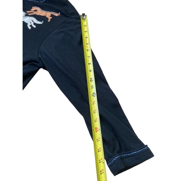 Blair Y2K Cardigan Womens Large Black Applicaque Horses Western Cowgirl Novelty - Picture 9 of 9